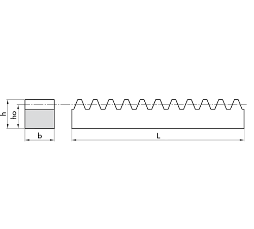 Зубчатая рейка модуль 4 L=500 22x22